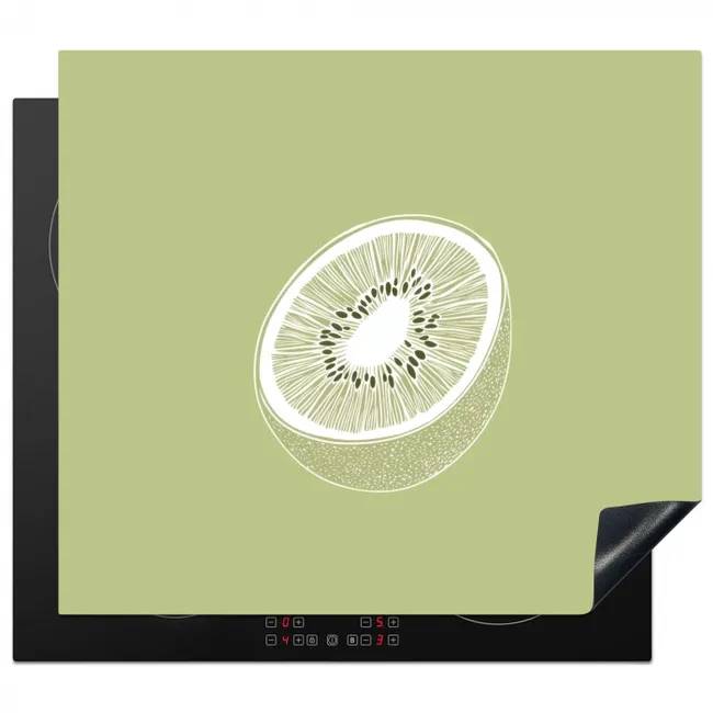 Induction hob cover - Kiwi - Line drawing - Minimalist - Green