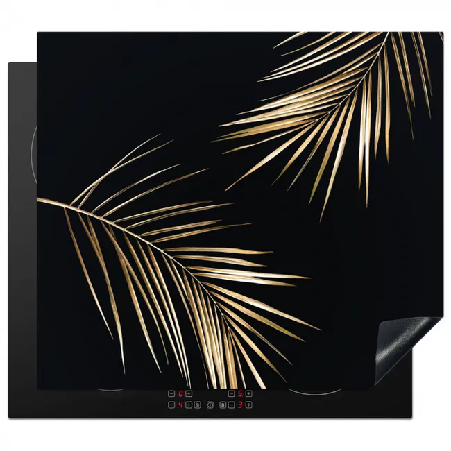 Induction hob cover - Golden Elegance of the Tropics