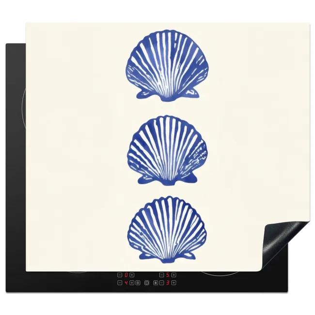 Induction hob cover - Shells - Blue - Pattern