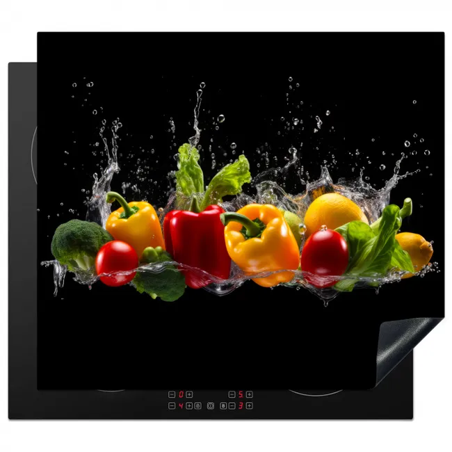 Induction hob cover - Bell bell pepper - Water - Vegetable - Black