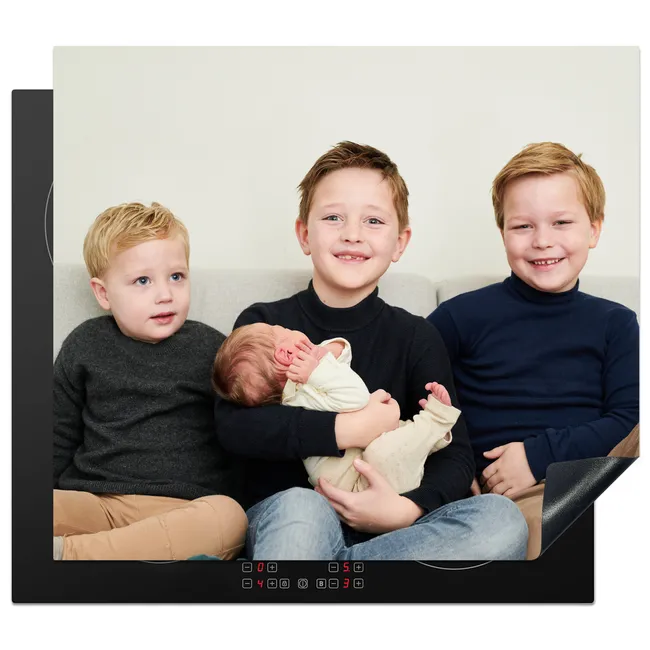 Induction hob cover with photo