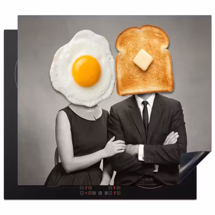 Induction hob protector - Breakfast - Couple - Egg - Bread