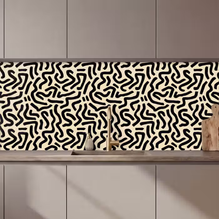 Kitchen splashback - Abstract - Lines - Black