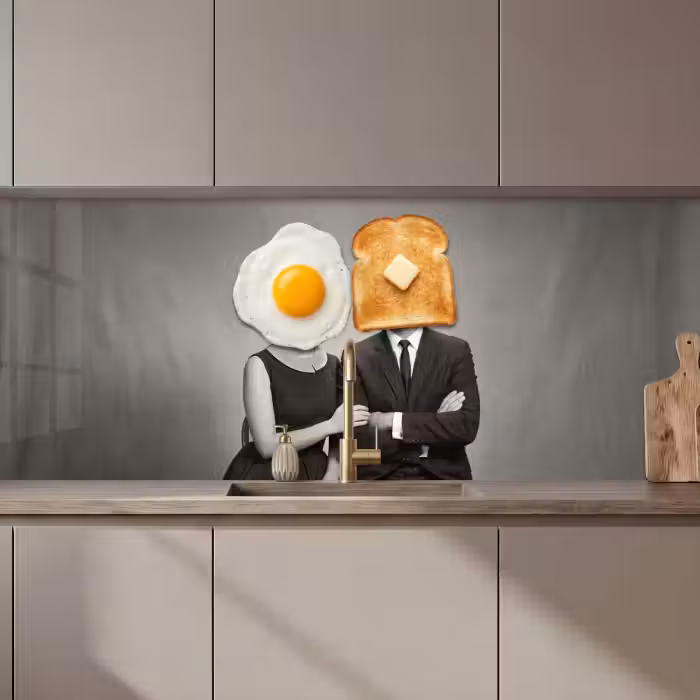 Kitchen splashback - Breakfast - Couple - Egg - Bread