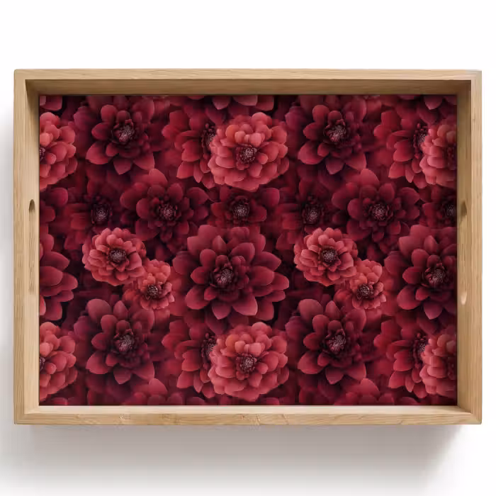 Tray - Dahlias - Flowers - Red