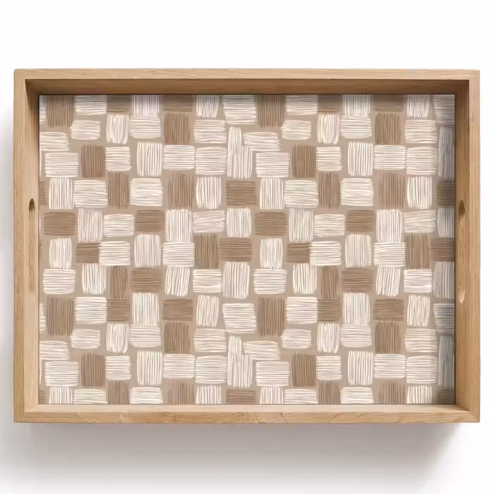 Tray - Block - Pattern - Brown