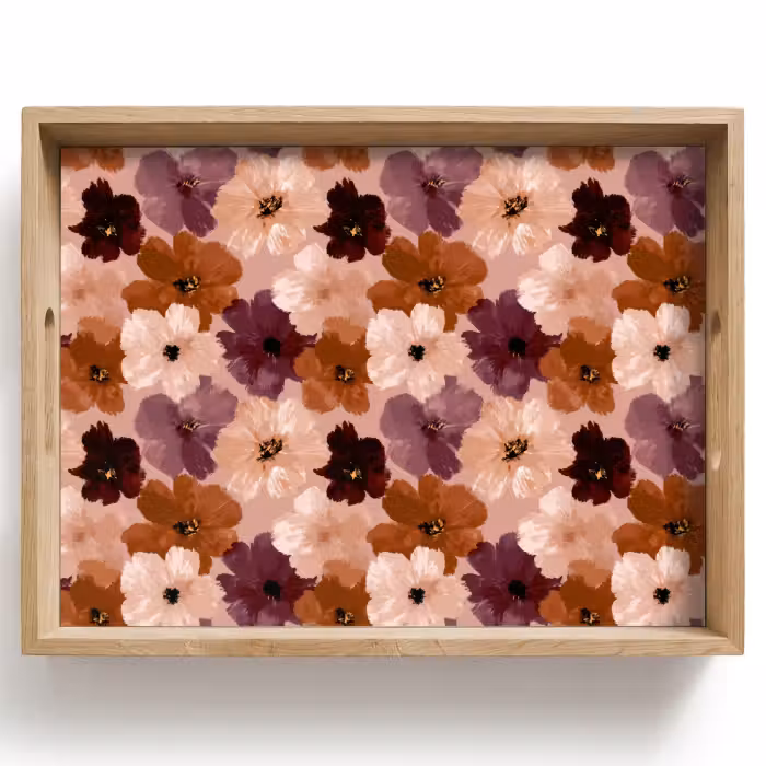Tray - Flowers - Abstract - Earth tones