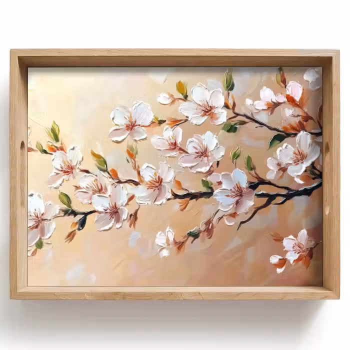 Tray - Blossom branches - Picturesque - Pink