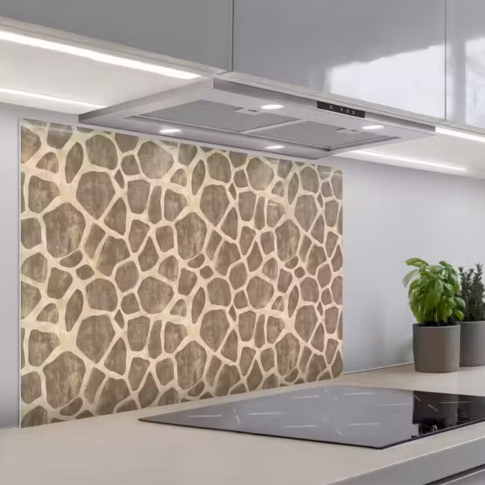 Kitchen splashback for hob - Giraffe - Pattern - Beige - Brown