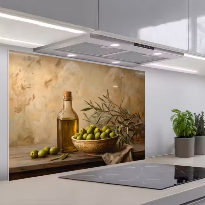 Kitchen splashback for hob - Olives - Still Life - Vintage