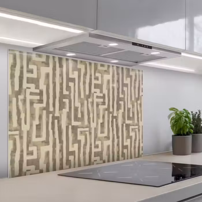 Kitchen splashback for hob - Abstract - Geometric - Green