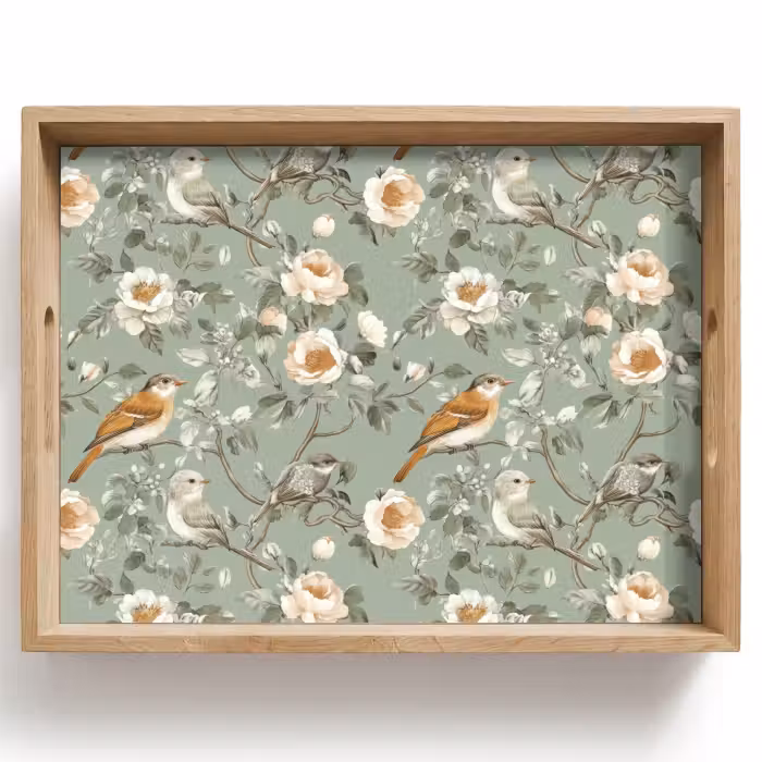 Tray - Pink - Birds - Colorful