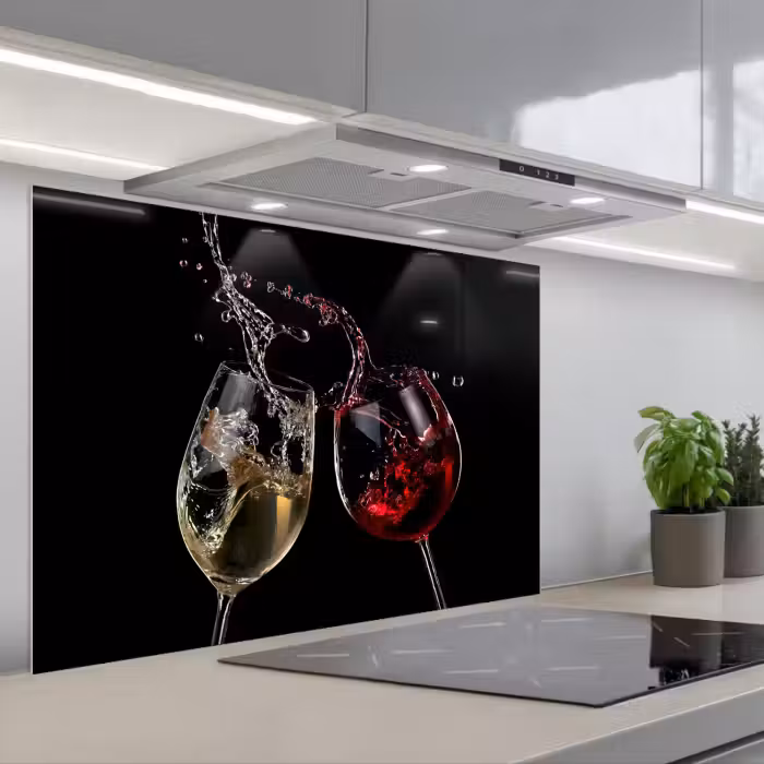 Kitchen splashback for hob - Dynamic Wine Symphony