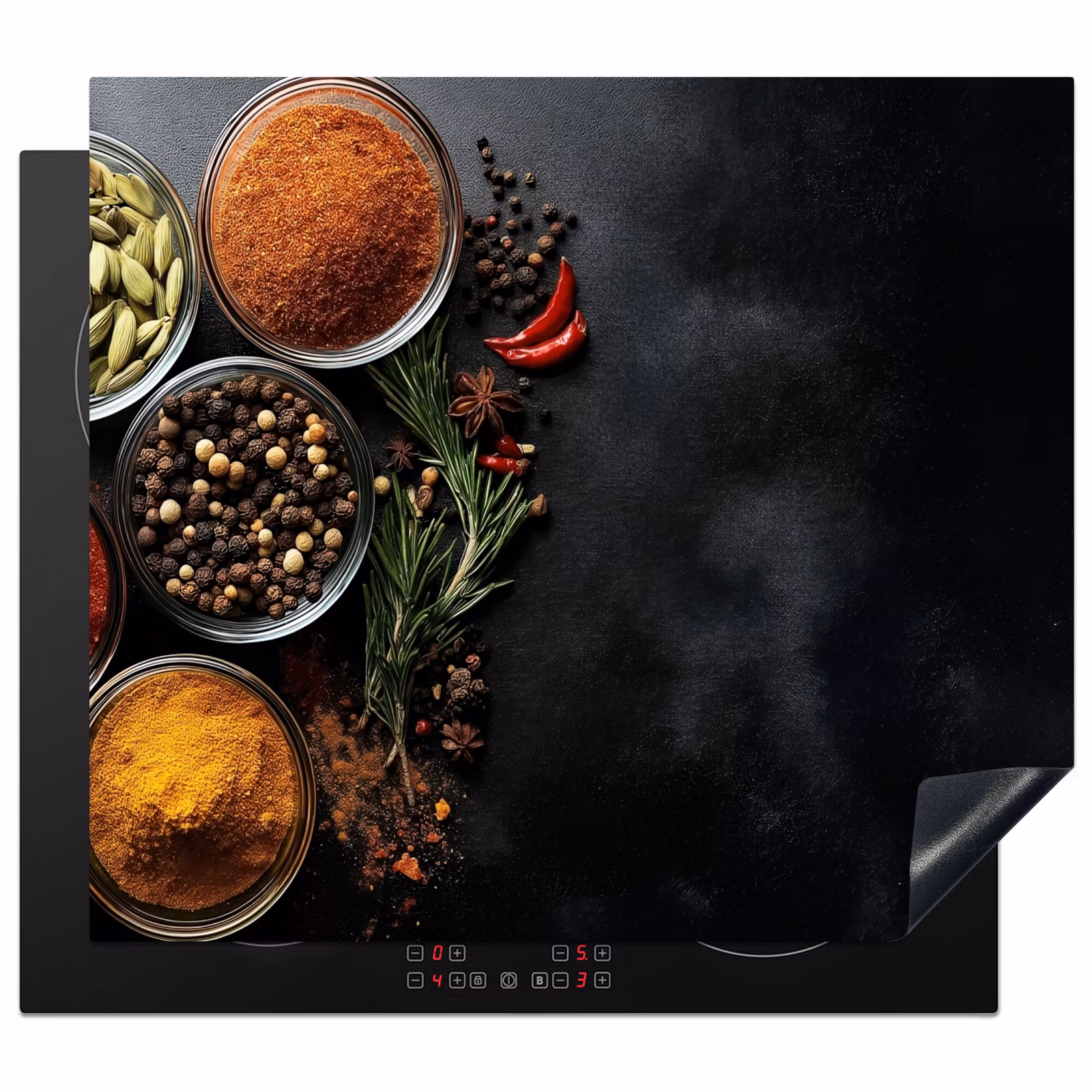 Induction hob protector - Glasses - trays - leaves - herbs — 1