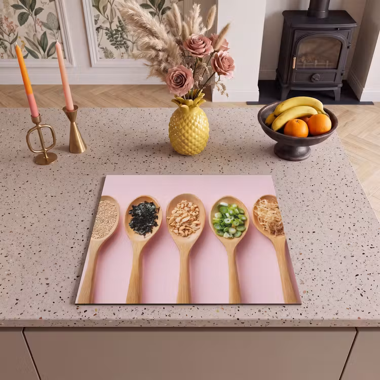 Induction hob protector - Ingredients - Spoons - Wood - Pink — 3