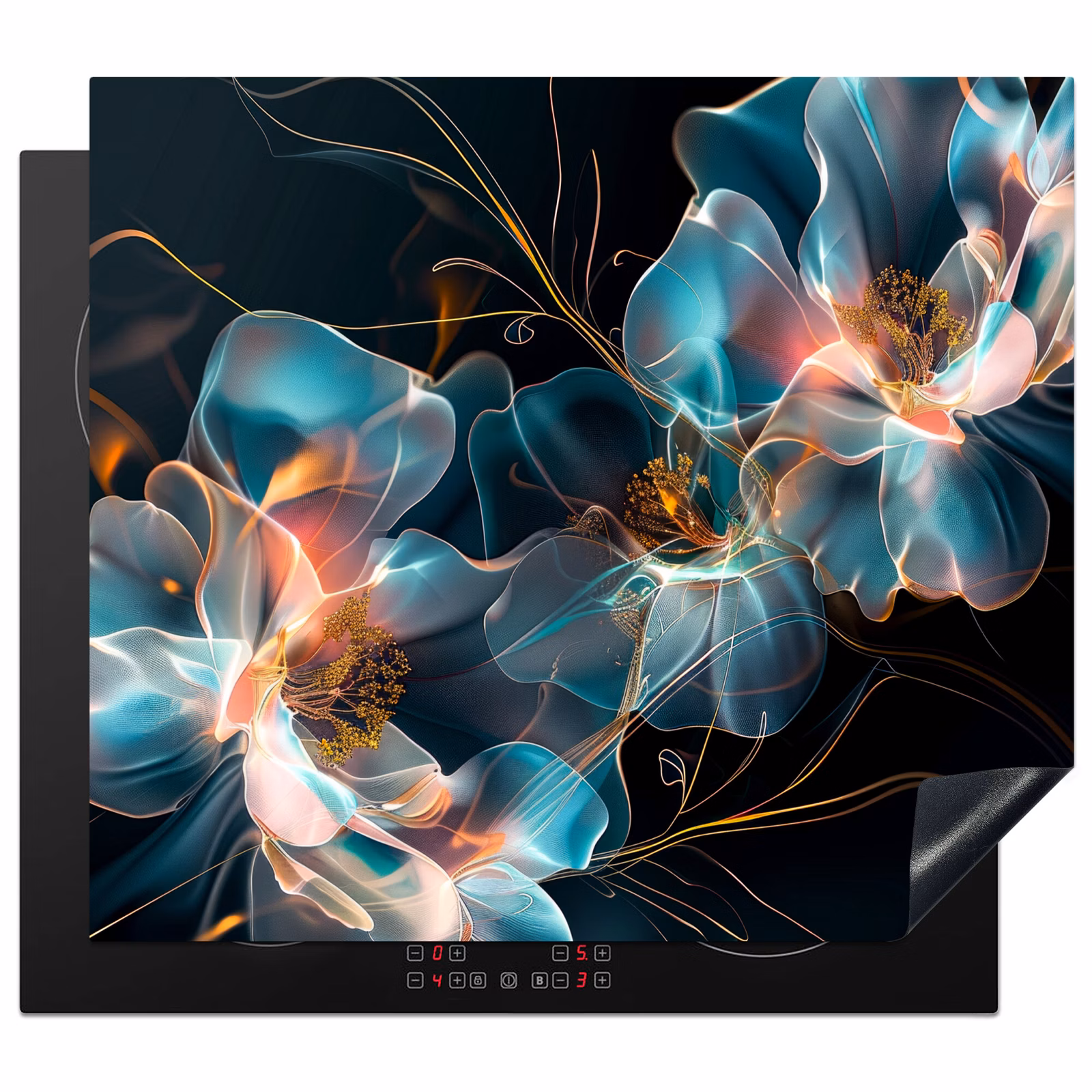 Induction hob protector - Luminous Flora at Night — 1
