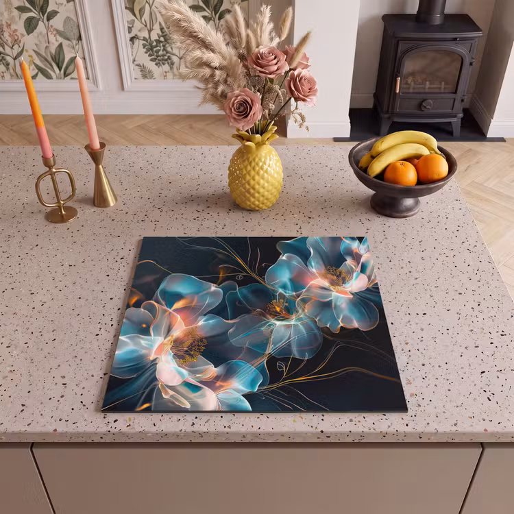 Induction hob protector - Luminous Flora at Night — 3