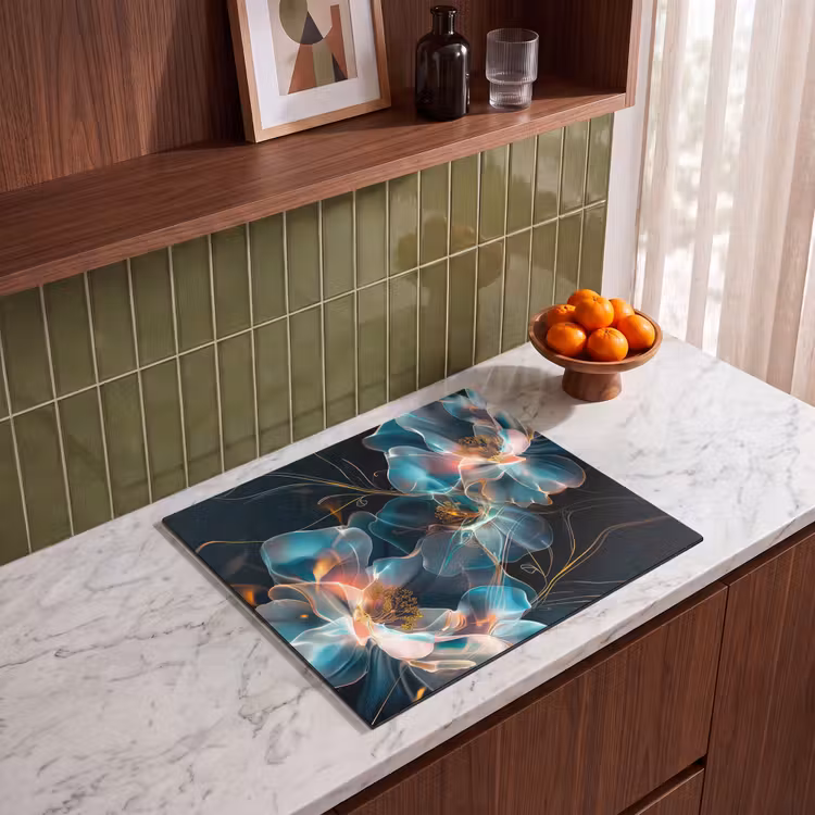 Induction hob protector - Luminous Flora at Night — 4