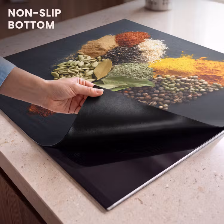 Induction hob protector - Spices - Mix - Heart Shape - Black — 5