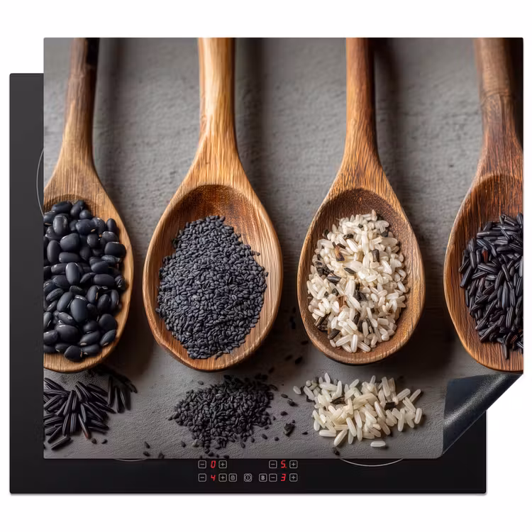 Induction hob protector - Wooden - Spoons - Rice - Seeds — 1