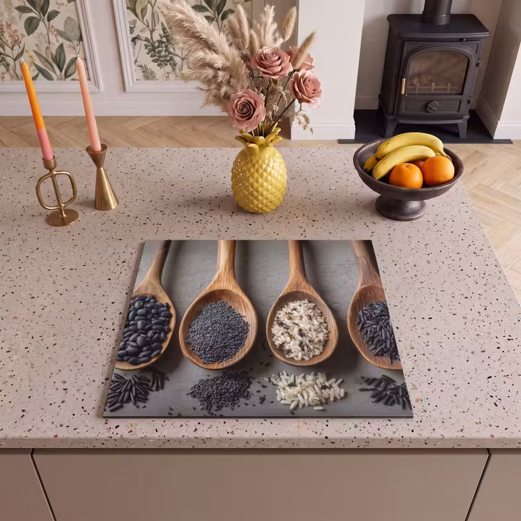 Induction hob protector - Wooden - Spoons - Rice - Seeds — 3