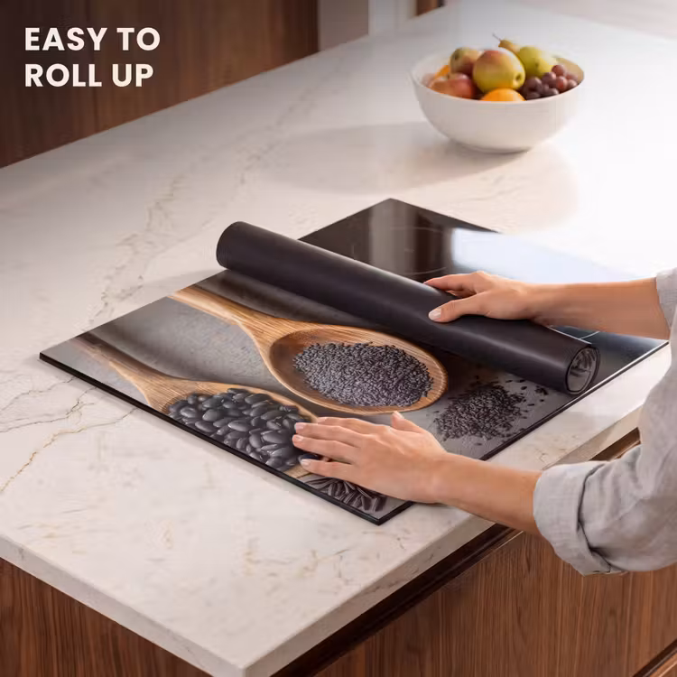 Induction hob protector - Wooden - Spoons - Rice - Seeds — 6