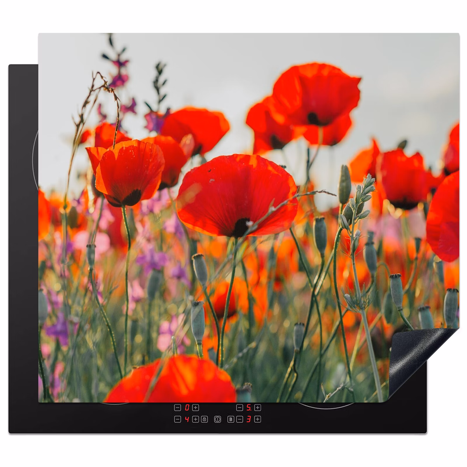 Induction hob protector - Poppies at dawn — 1