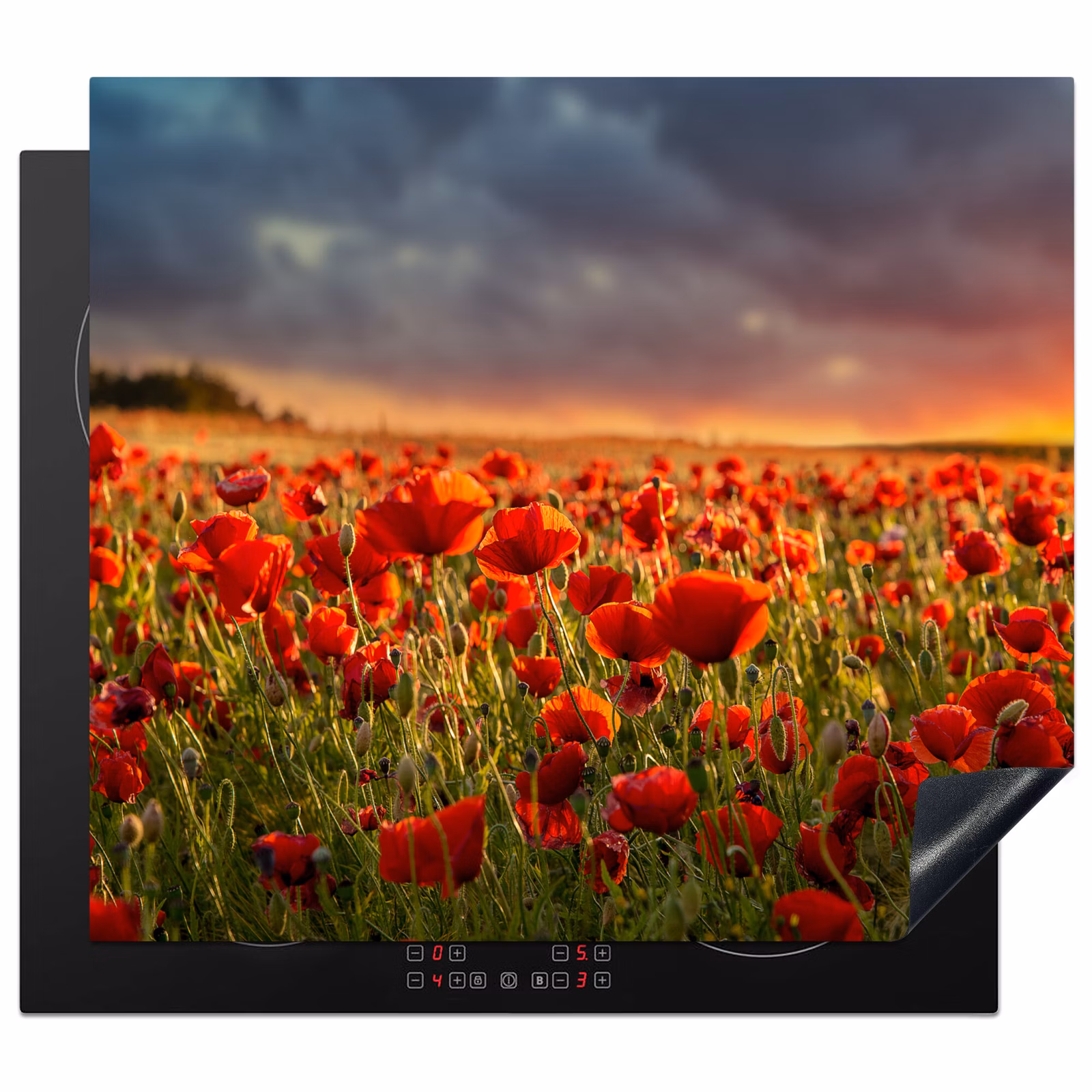 Induction hob protector - Stormy Poppy Sky — 1