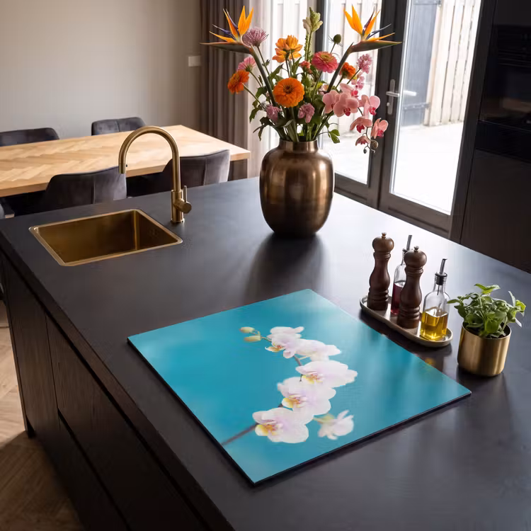 Induction hob protector - Aqua Bliss Orchids — 2