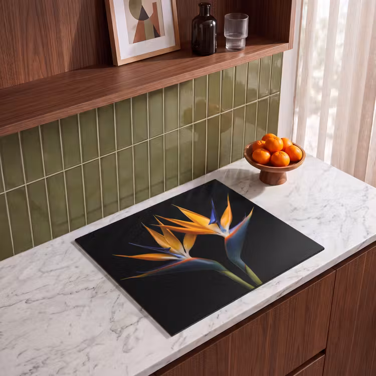 Induction hob protector - Bird of Paradise Flower Symmetry — 4