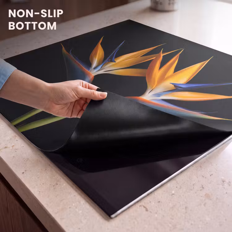 Induction hob protector - Bird of Paradise Flower Symmetry — 5