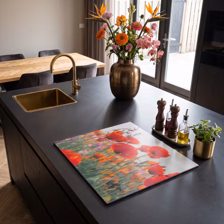 Induction hob protector - Poppies at dawn — 2