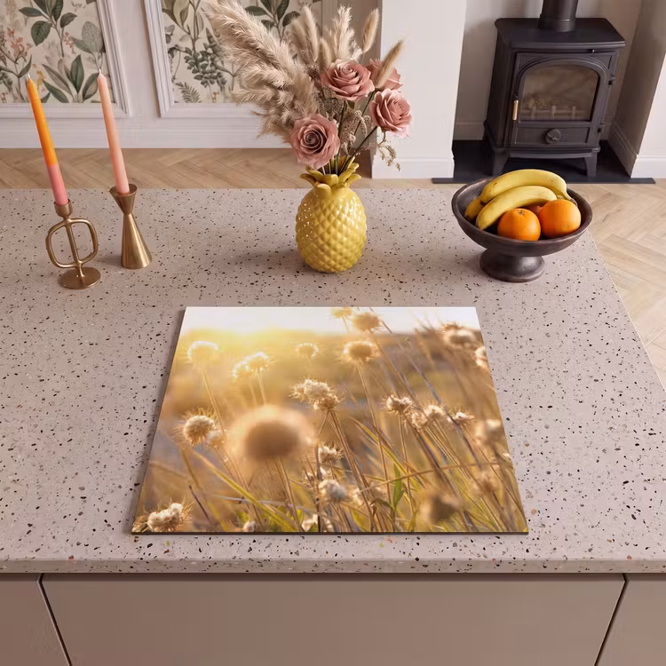 Induction hob protector - Sunlit Field Flowers — 3