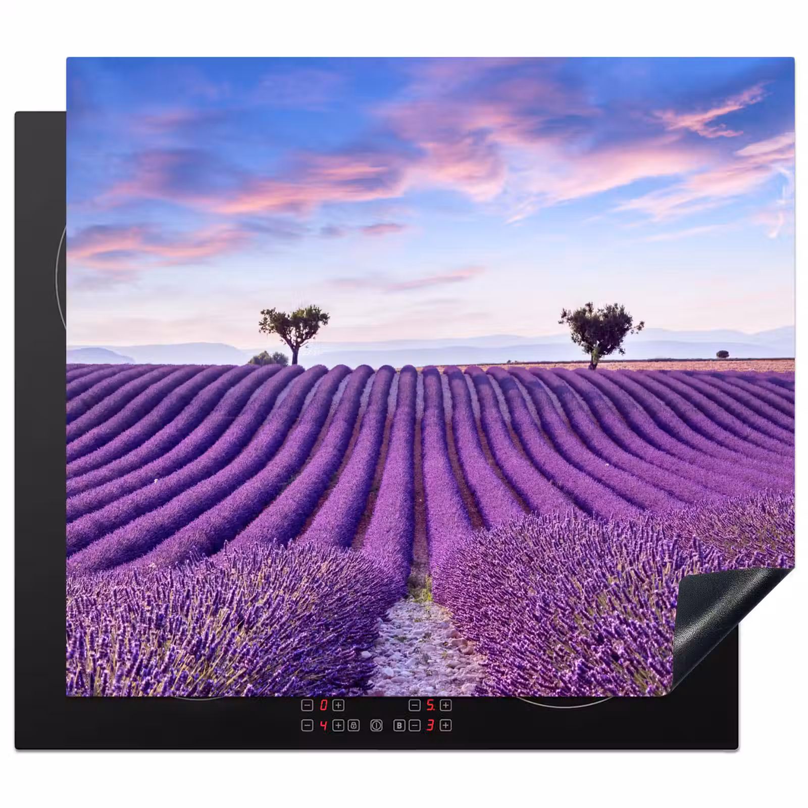Induction hob protector - Lavender Lines at Twilight — 1