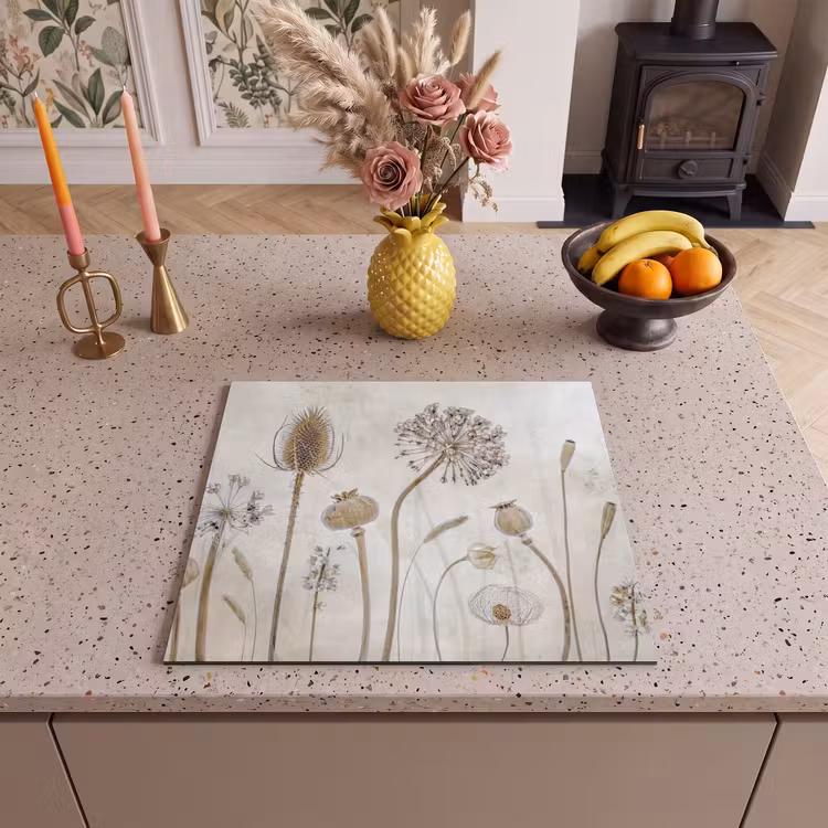 Induction hob protector - Botanical Elegance in Sepia — 3