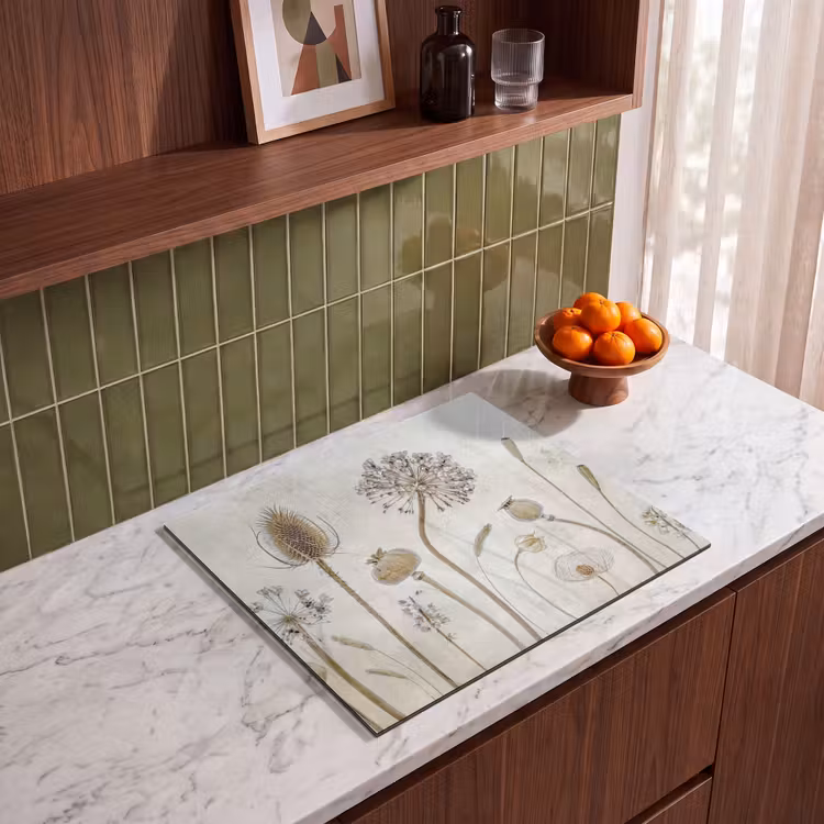 Induction hob protector - Botanical Elegance in Sepia — 4