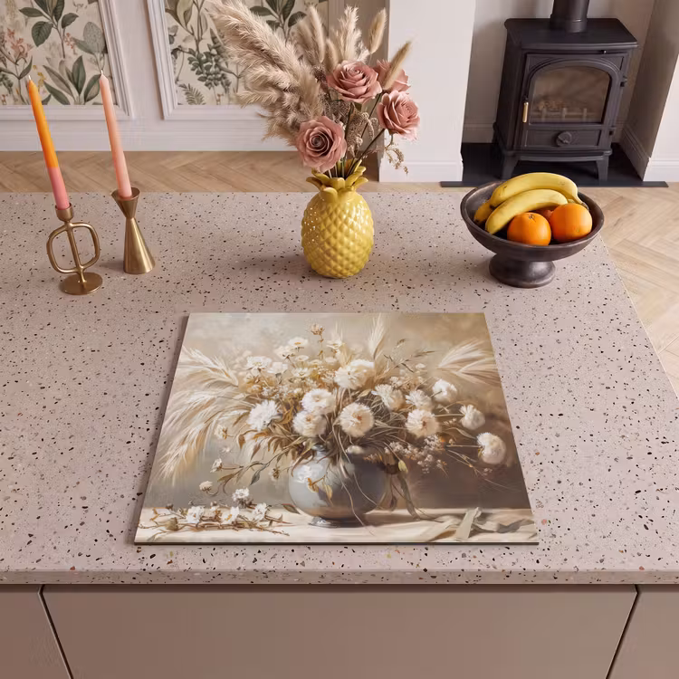 Induction hob protector - Flowers - Vase - Still Life - Beige — 3