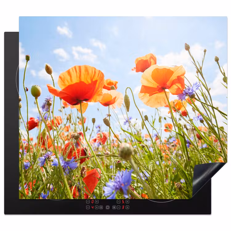 Induction hob protector - Summer Dance of Poppies and Cornflowers — 1