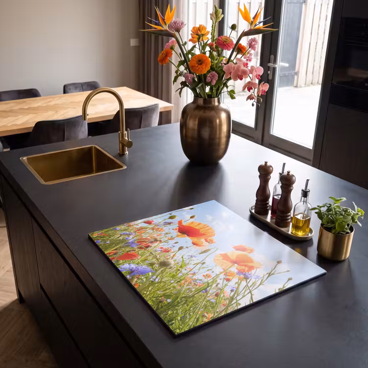 Induction hob protector - Summer Dance of Poppies and Cornflowers — 2