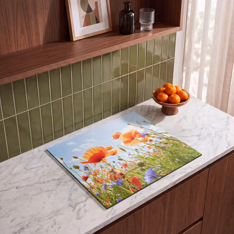 Induction hob protector - Summer Dance of Poppies and Cornflowers — 4
