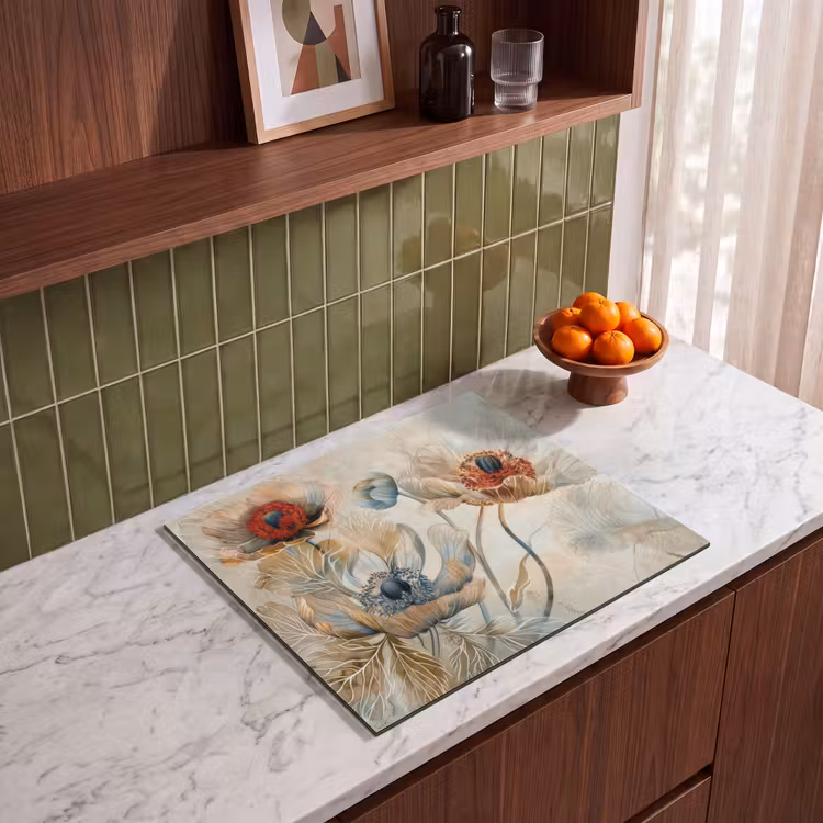 Induction hob protector - Flowers - Beige - Modern - Illustration — 4