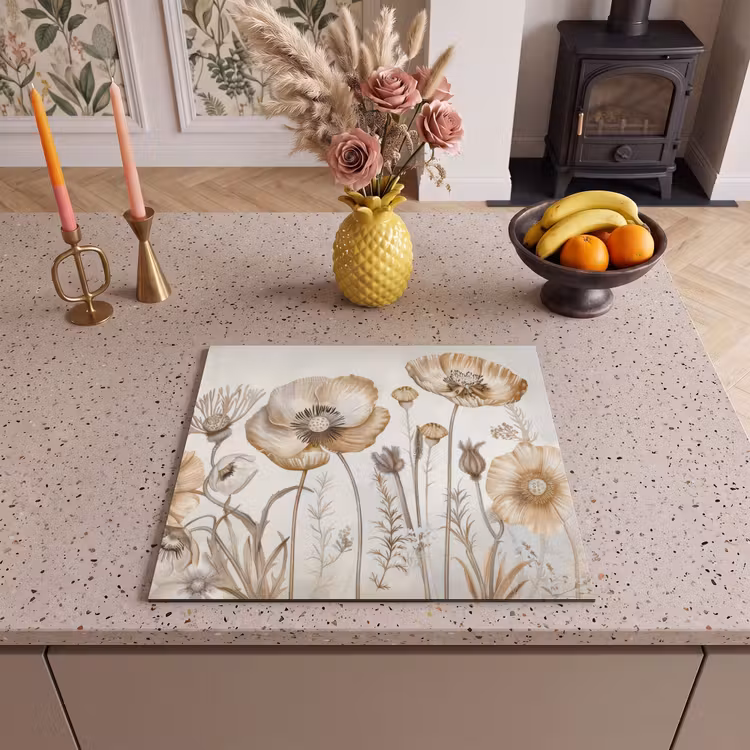 Induction hob protector - Flowers - Beige - Nature - Illustration — 3