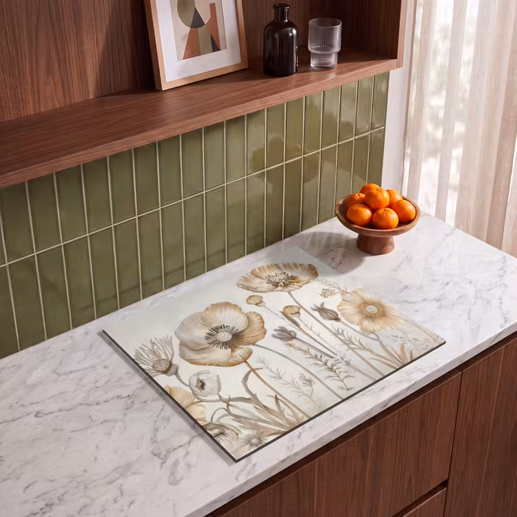 Induction hob protector - Flowers - Beige - Nature - Illustration — 4