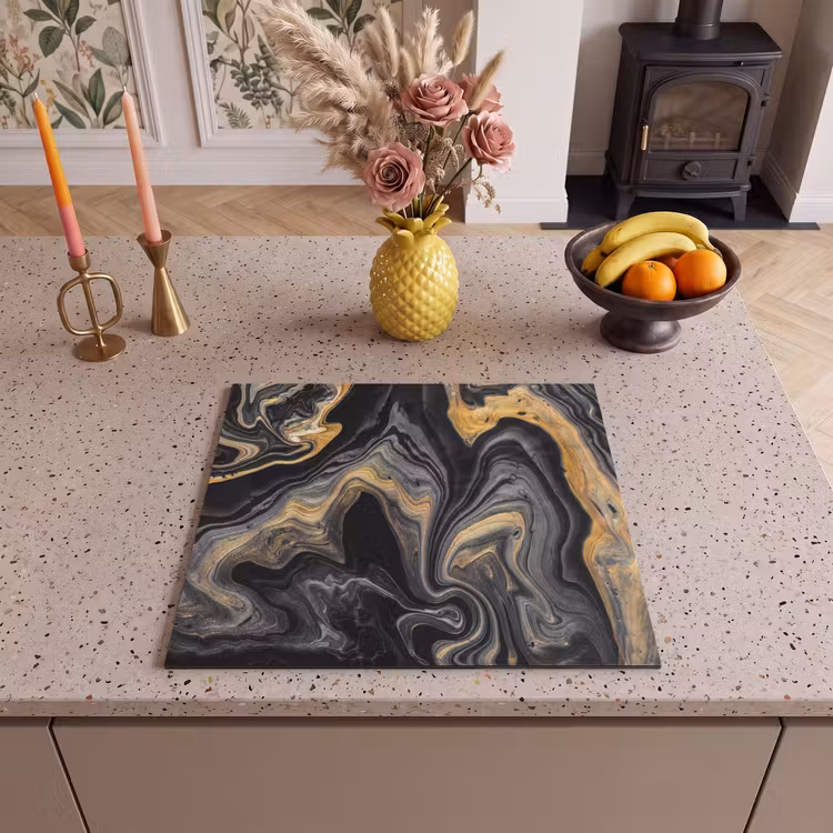 Induction hob protector - Fusion of Black and Gold — 3
