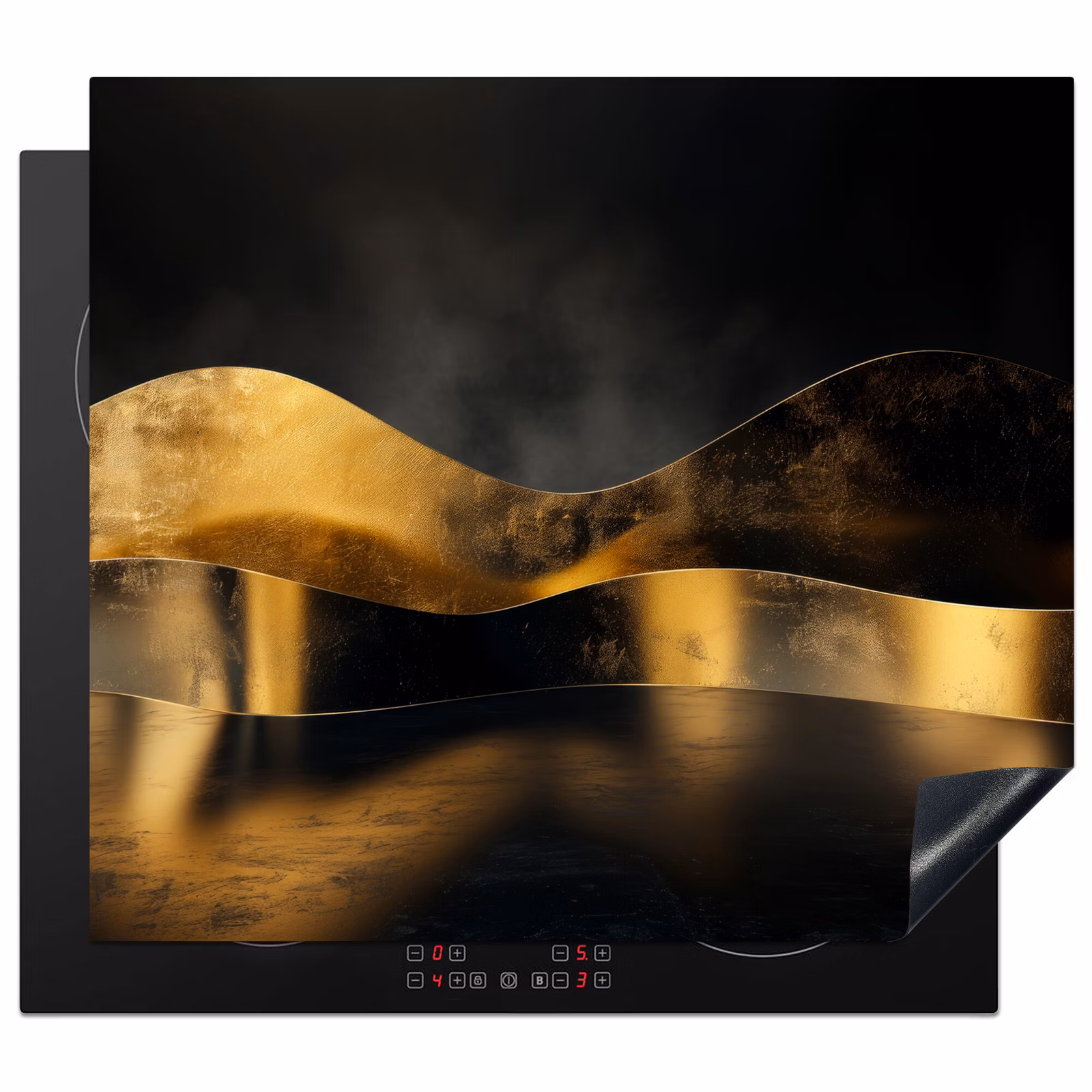 Induction hob protector - Waves of Gold and Shadow — 1