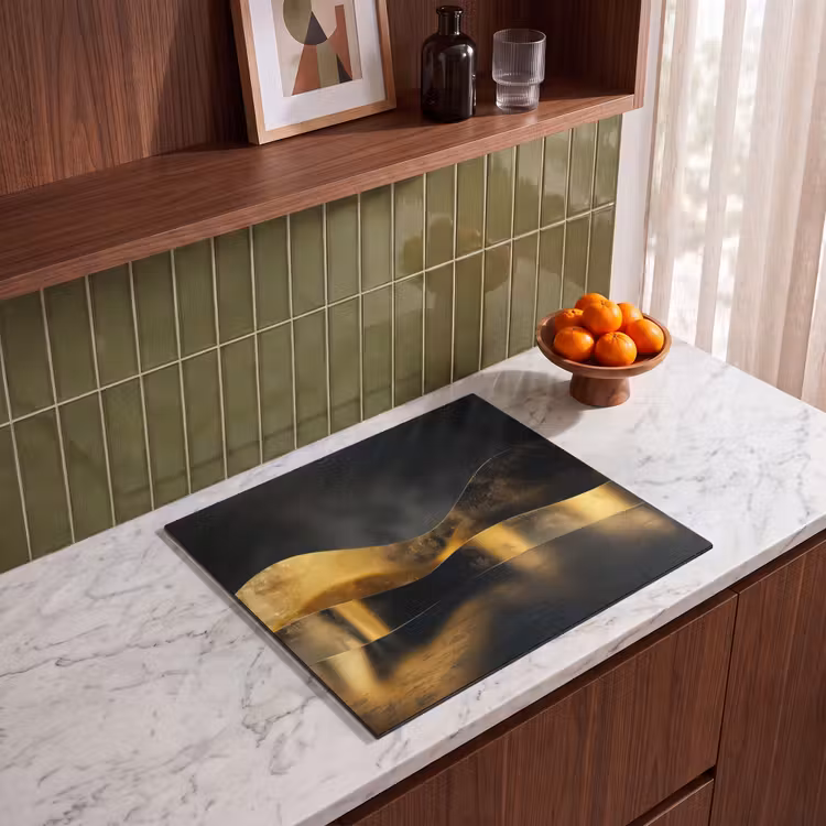 Induction hob protector - Waves of Gold and Shadow — 4