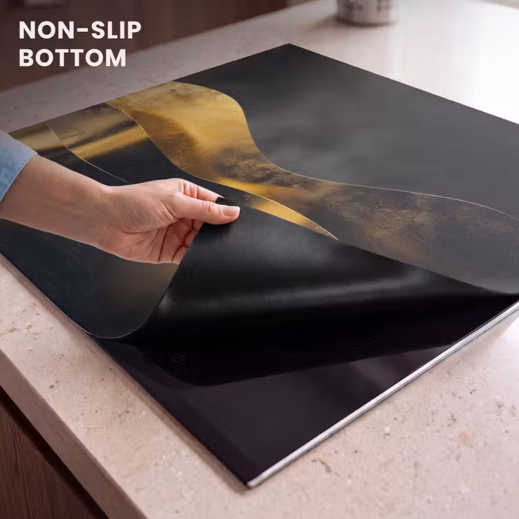 Induction hob protector - Waves of Gold and Shadow — 5