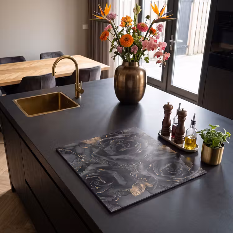Induction hob protector - Whispers of Obsidian — 2