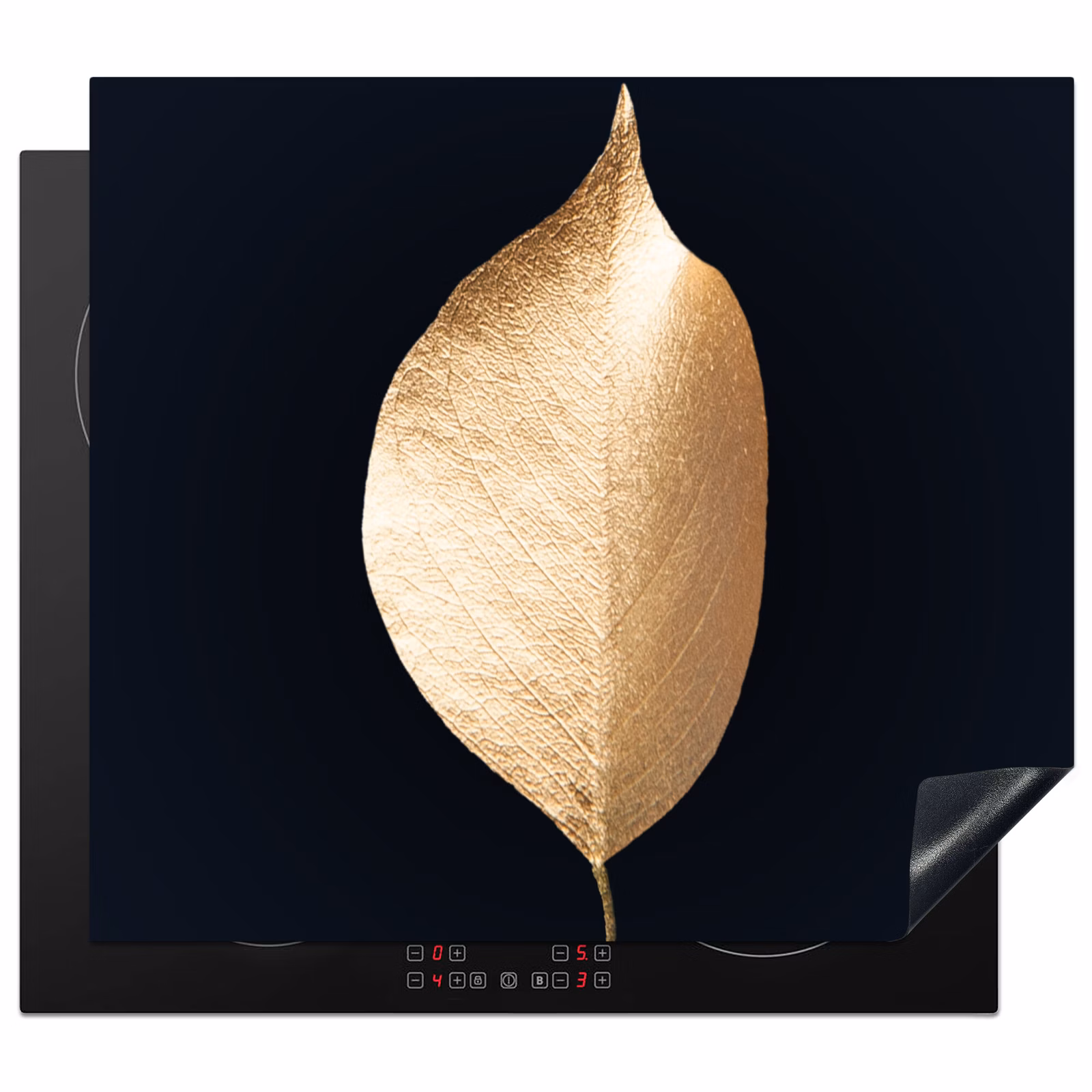 Induction hob protector - Solitary Leaf in Gold — 1
