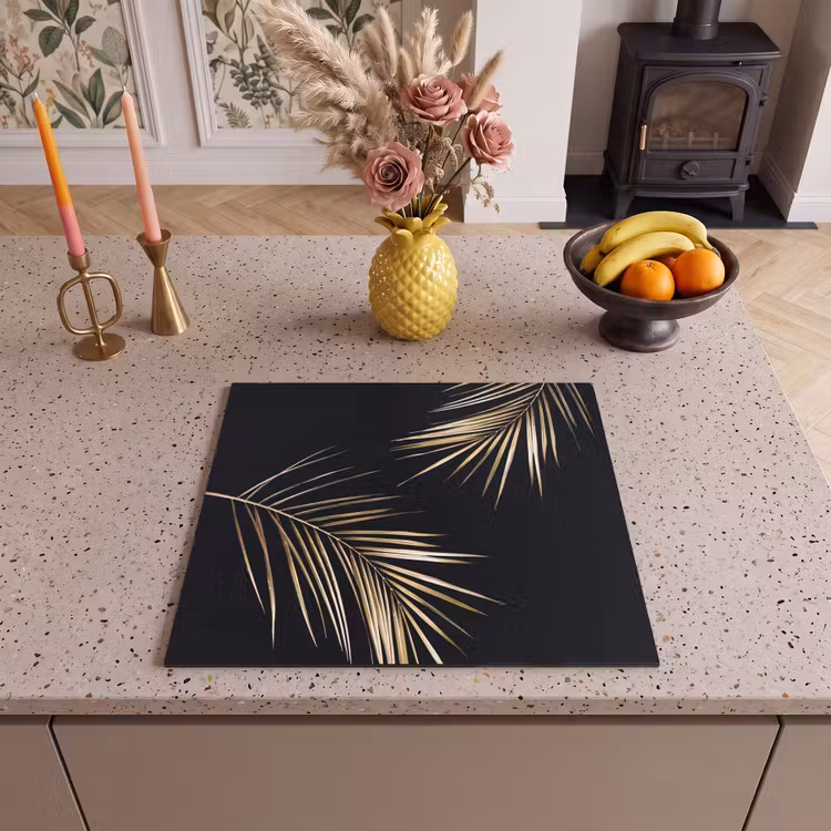 Induction hob protector - Golden Elegance of the Tropics — 3